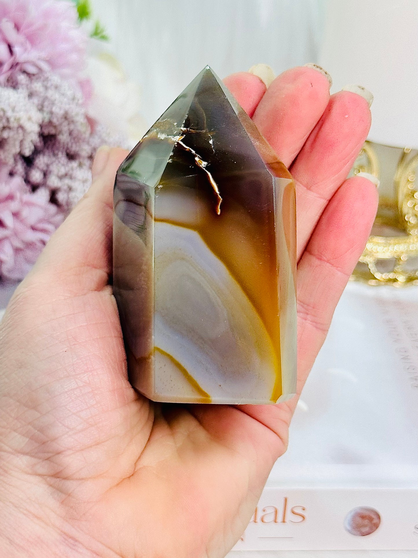 Beautiful Druzy Agate Tower From Brazil