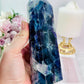 Wow!! Brilliant Large Chunky Double Fluorite Tower with Stunning Rainbows 16.5cm 653grams