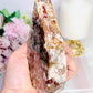 Pink Amethyst Carved Flame | Freeform with Red Jasper Inclusions 12cm 441grams From Brazil