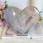 Huge Pink Amethyst Carved Chunky Heart 18cm Over 1KG