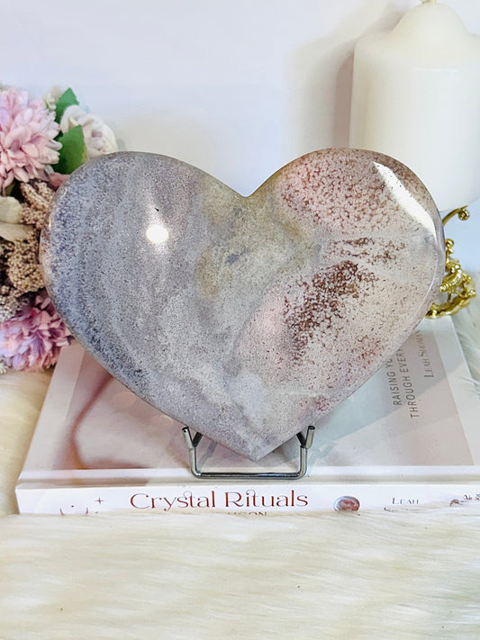 Huge Pink Amethyst Carved Chunky Heart 18cm Over 1KG