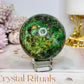 Ruby In Fuchsite Sphere UV Reactive On Stand 362g