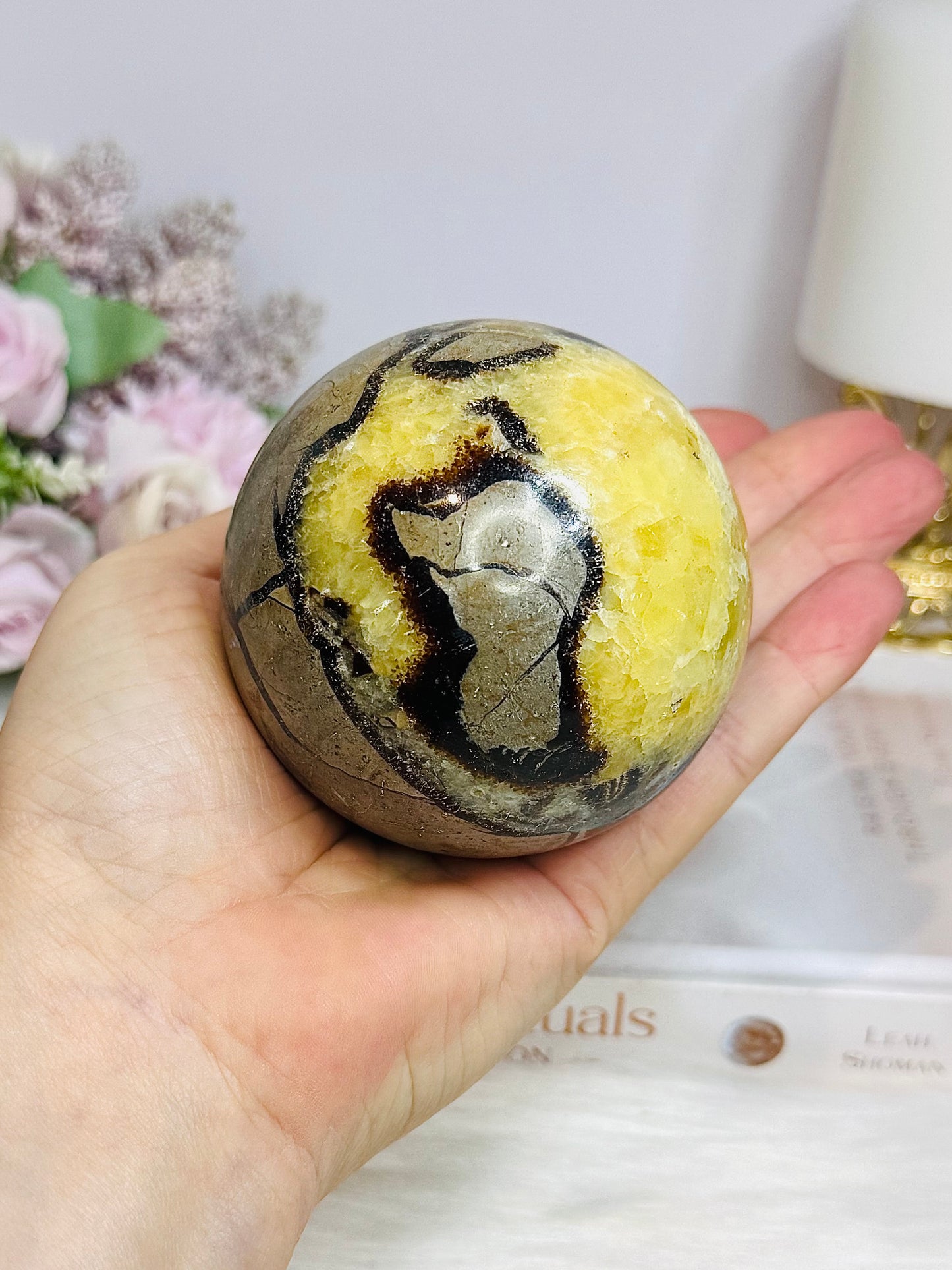 Large Septarian Sphere on Stand 506g