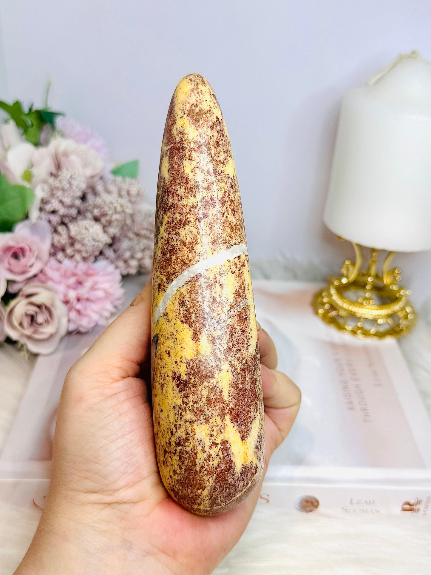 Large Pink Tourmaline Chunky Massage Wand 16cm 370g