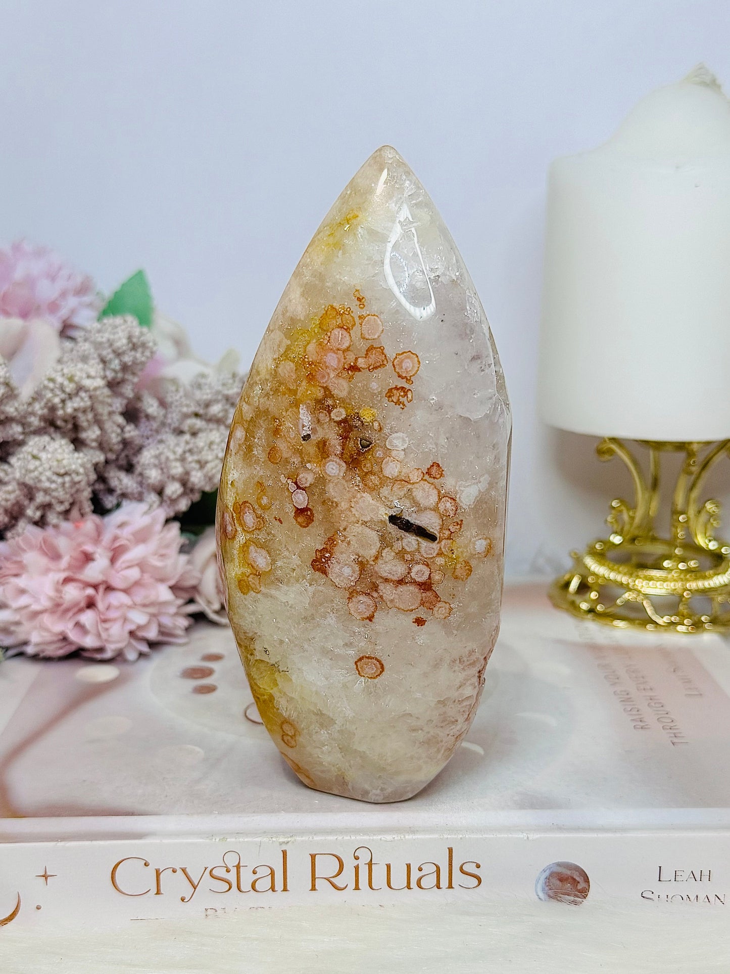 Large Flower Agate Druzy Freeform 14cm 522g