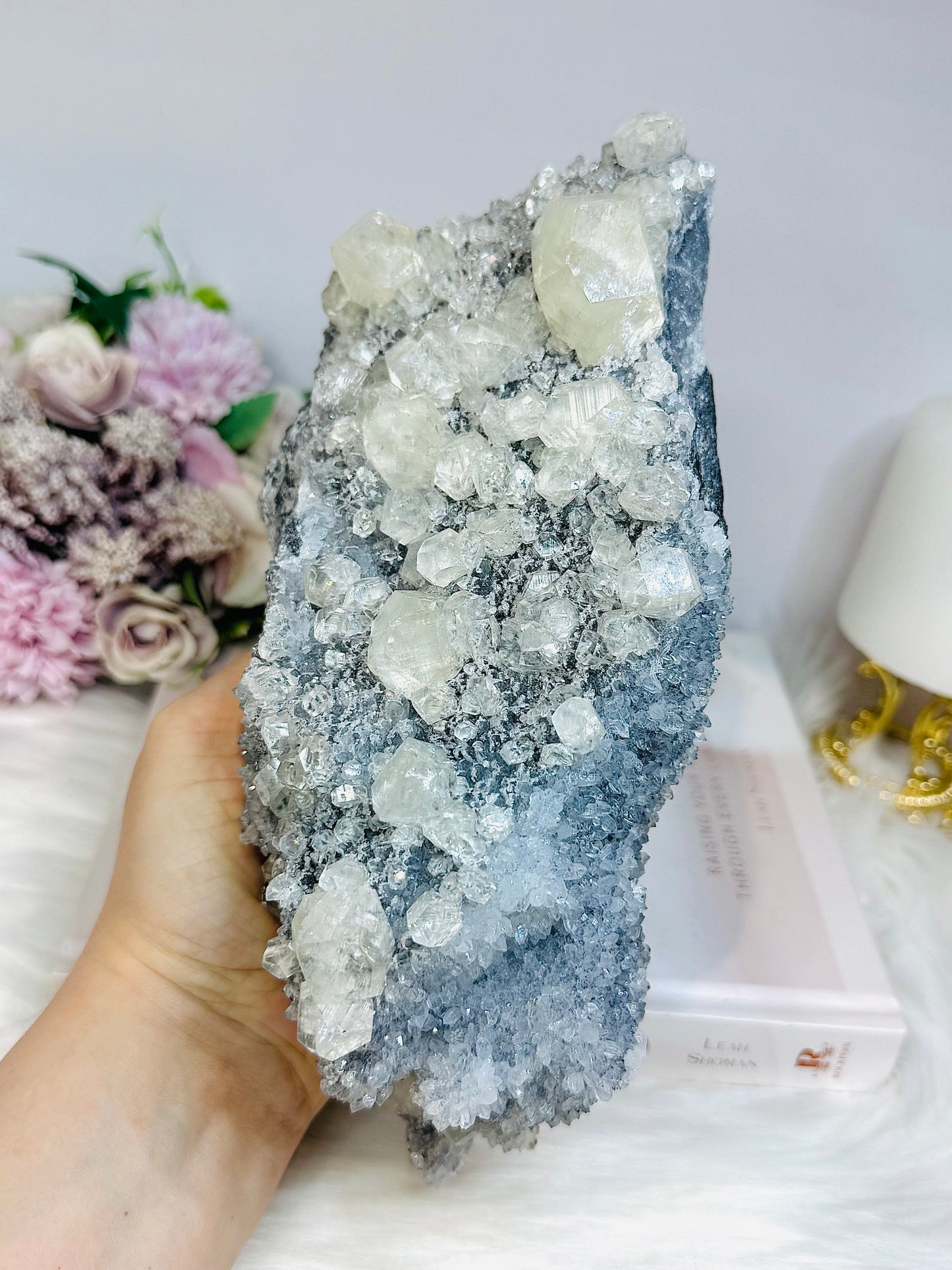 Huge Diamond Calcite Druzy Freeform (UV Reactive) 1.75KG 23cm