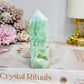 Pistachio Calcite Druzy Tower 9cm