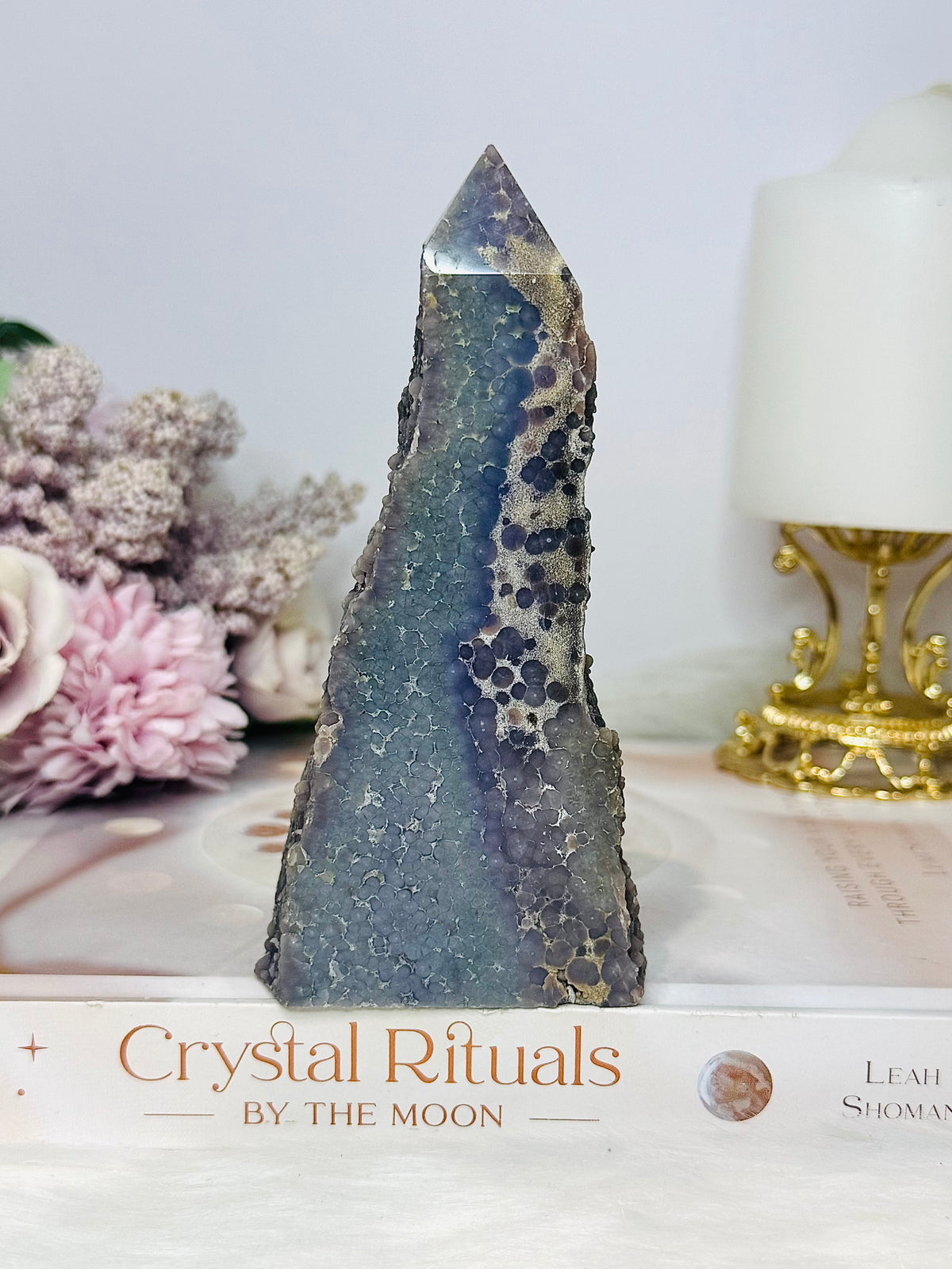 Natural Large Grape Chalcedony Agate Tower 13.5cm 397g