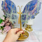 Large Labradorite Butterfly Wings With Purple Flash 21cm Tall