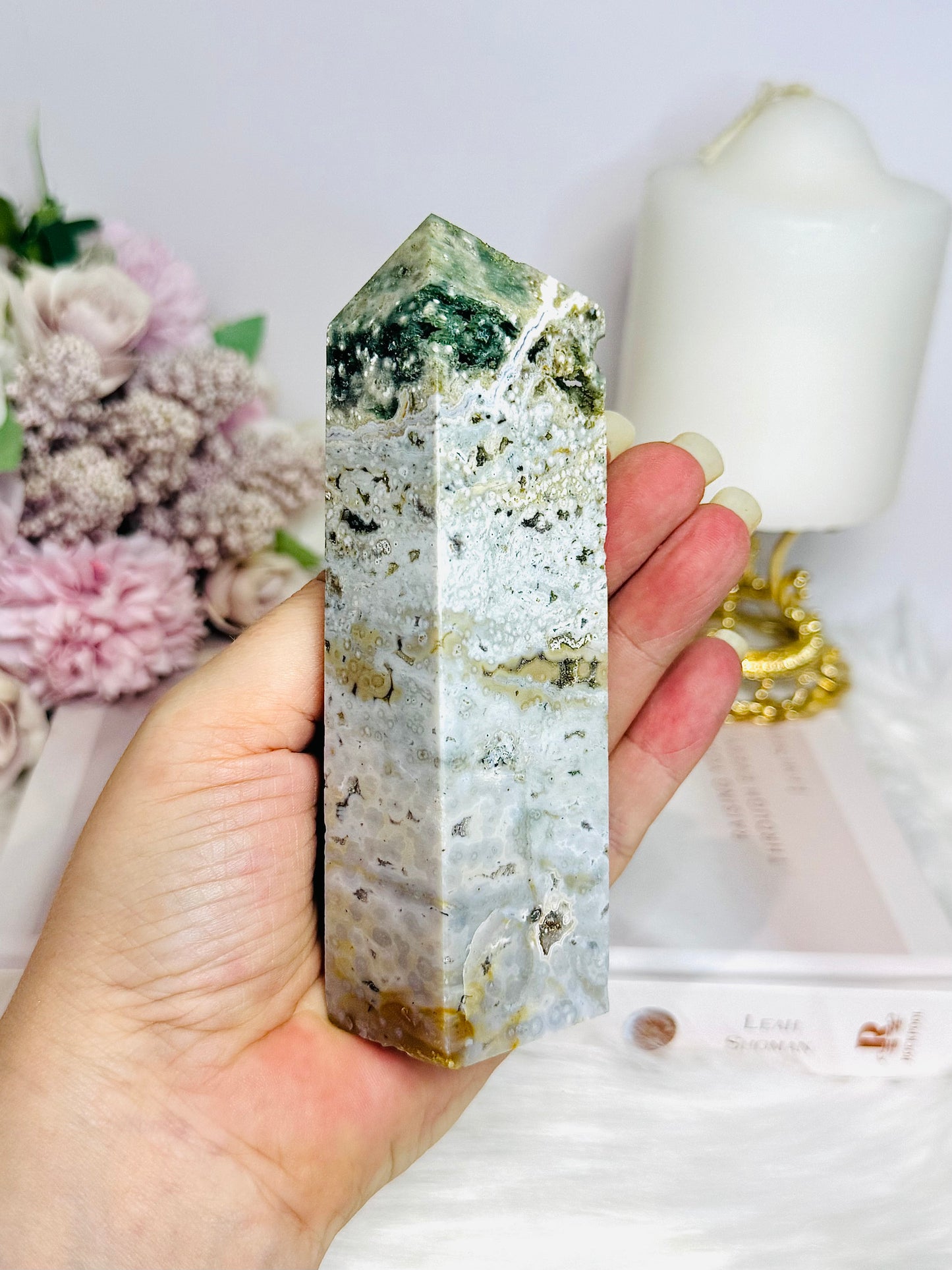 Druzy Ocean Jasper Tower 12.5cm