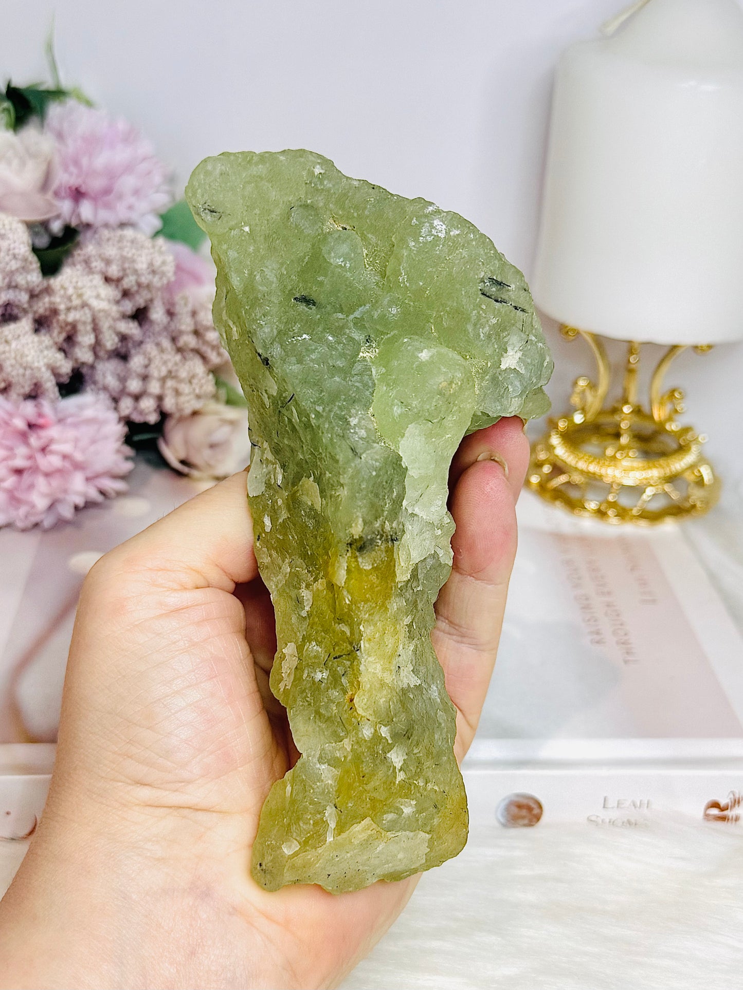 Large Natural Prehnite Freeform Specimen 14cm 379g