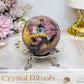 High Grade Pink Tourmaline Sphere on Stand 260g