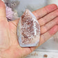Flower Agate Carved Thin Flame on Stand 7.5cm
