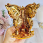 Large Gorgeous 17cm Gold Butterfly Stand with Large Selenite Sphere