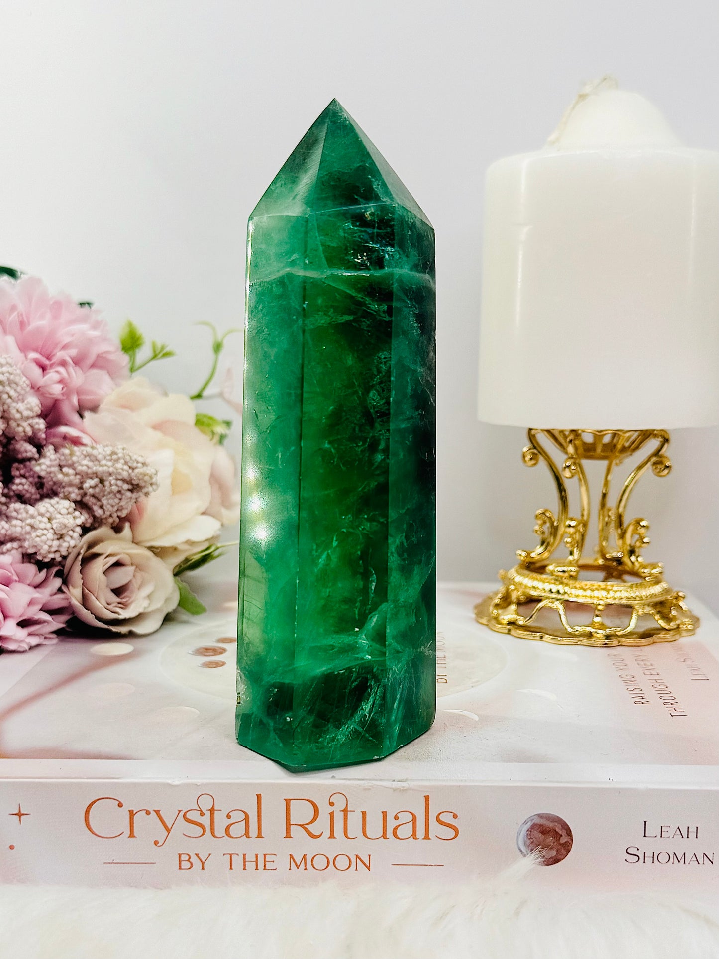 Incredible Large 456gram 14cm Green Fluorite Tower