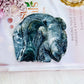 Amazing Druzy Moss Agate Lizard Carving 10cm 246grams