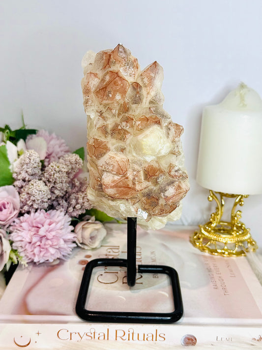 Large Natural Pink Lithium Cluster on Stand 1.08KG 20cm