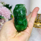 High Grade Green Fluorite Carved Skull with Lion Head 7cm