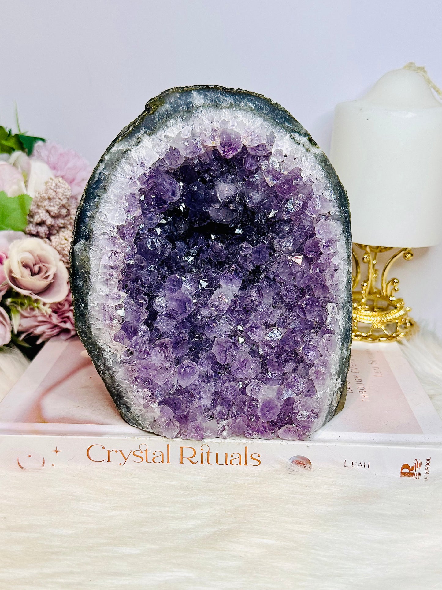 Large Base Cut Amethyst Cluster 15.5cm 2KG