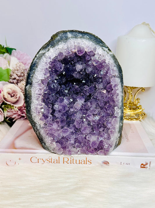 Large Base Cut Amethyst Cluster 15.5cm 2KG