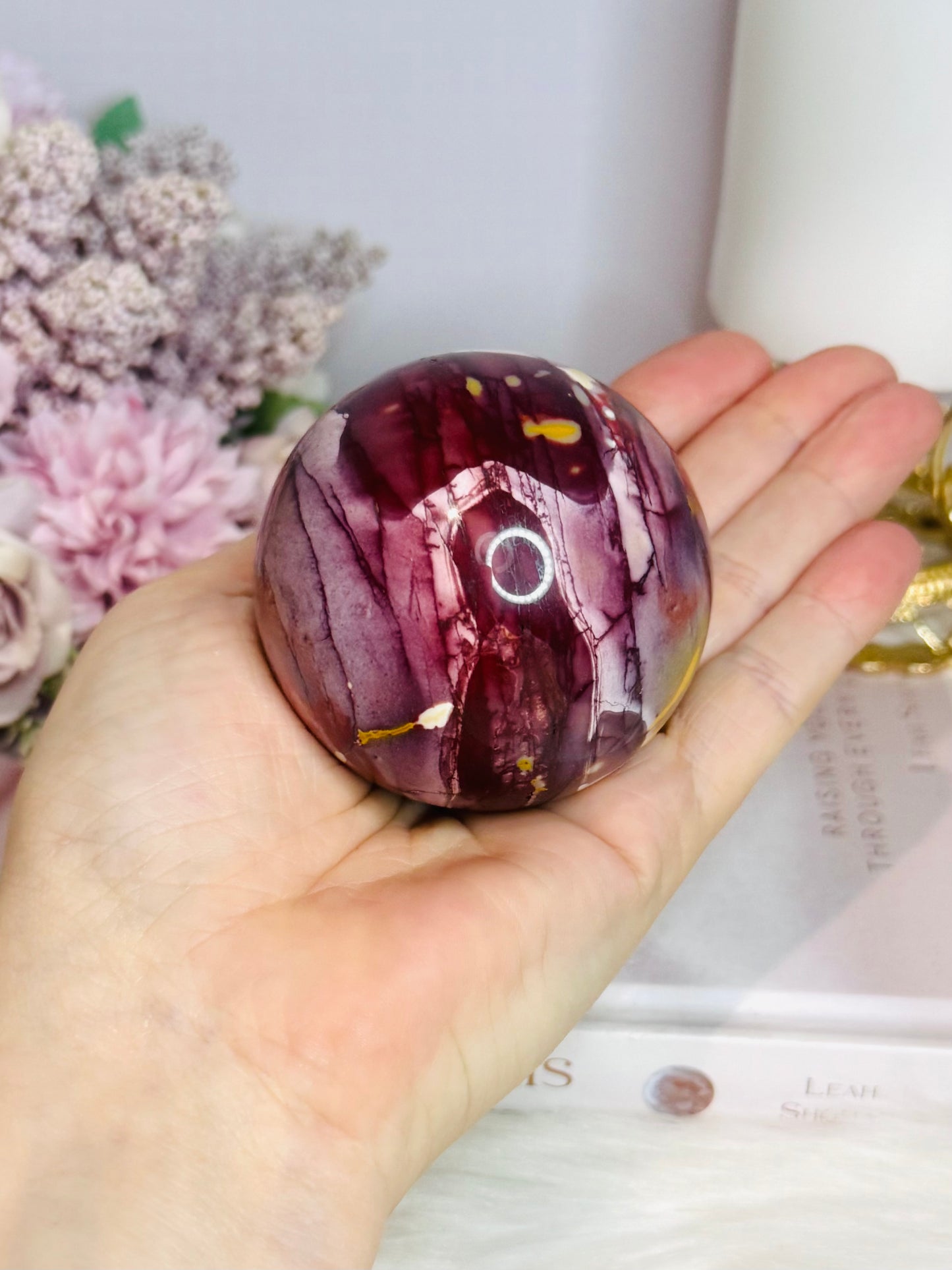 High Grade Mookaite Jasper Sphere on Stand 7cm