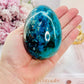 Wow!! Magnificent Large 482gram Chrysocolla Carved & Polished Egg On Stand