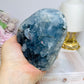 Deep Blue Celestite Cluster Heart 1.5KG 10.5cm