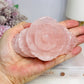 Large Rose Quartz Carved Rose 11cm