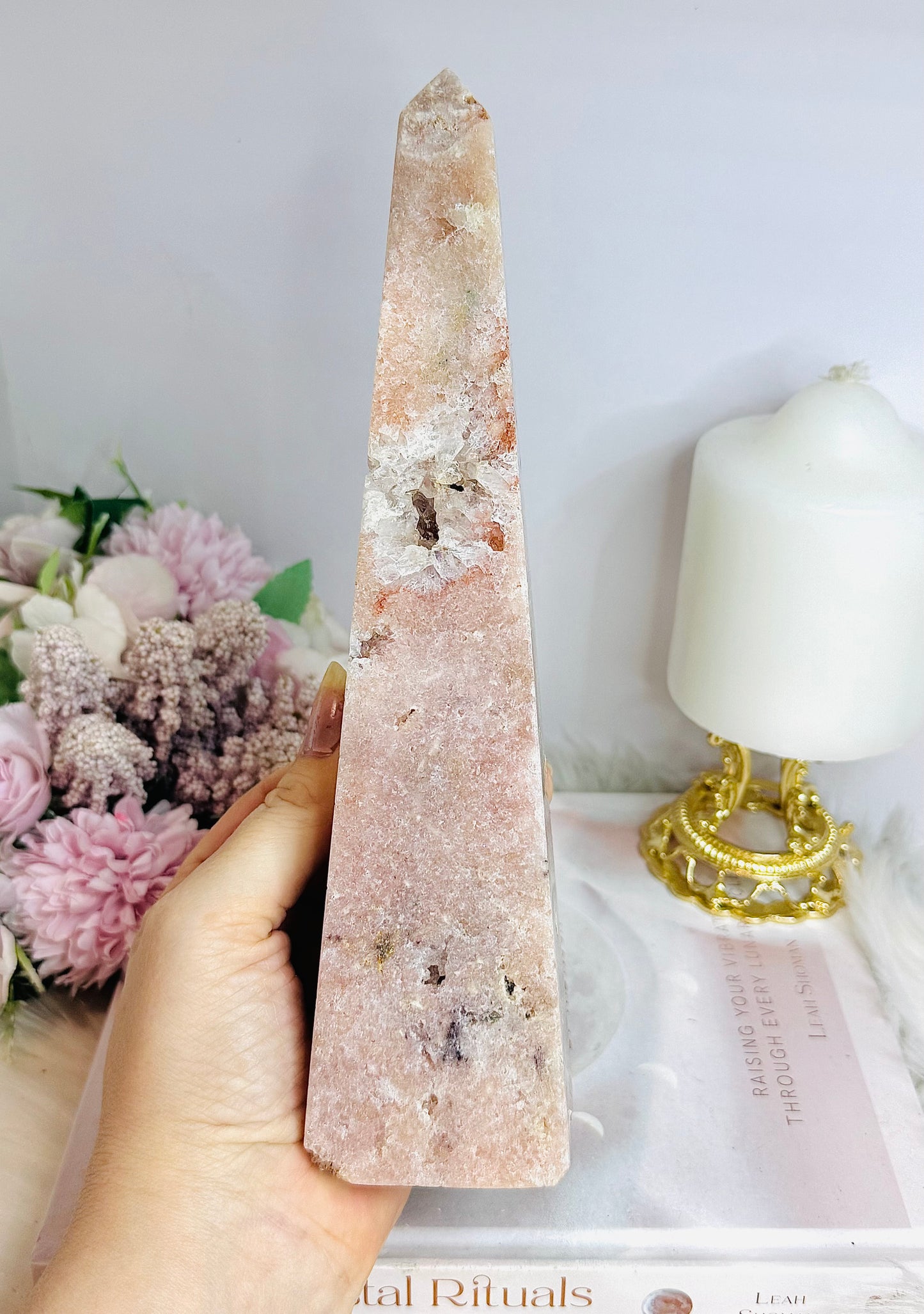 Large Druzy Pink Amethyst Obelisk | Tower 23cm