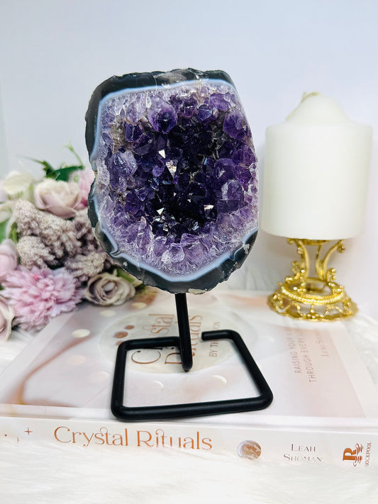 Large Natural Amethyst Cluster On Stand 16cm 745g