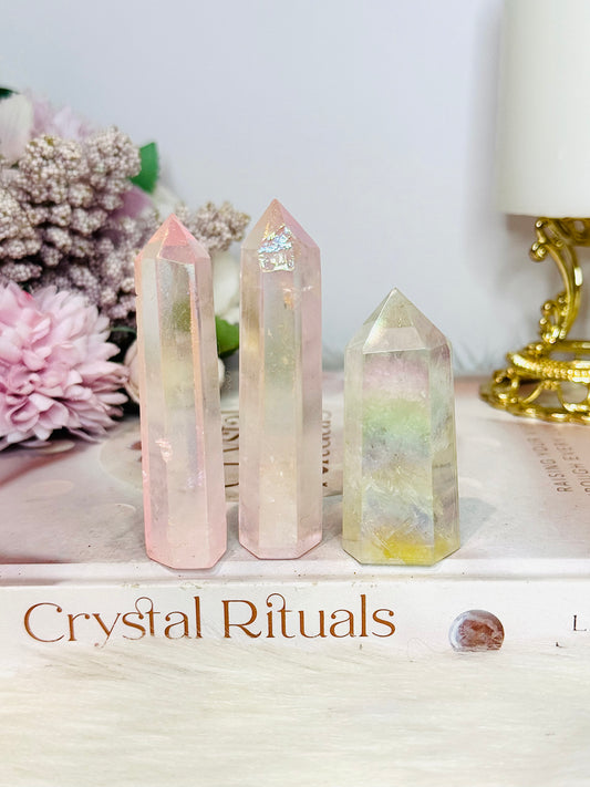 Set of 3 Angel Aura Quartz Towers