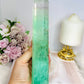 Green Watermelon Fluorite Tower with Rainbows 21.5cm