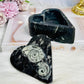 Ancient Fossil Orthoceras Heart Ammonite Jewellery Box 10cm 401g