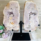 Statement Piece ~ Huge Pink Amethyst Druzy Chunky Butterfly Wings On Stand 33cm x 34cm 4.2KG