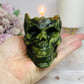 Green Jade Candle Holder Skull 391g