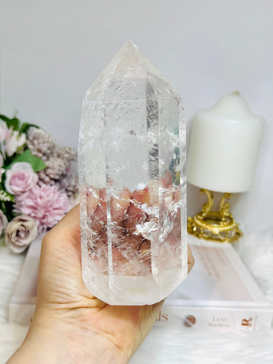 High Grade AAA Clear Quartz Large Chunky Tower From Brazil 15.5cm 956g