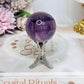 High Grade Amethyst Phantom Sphere on Stand 90g