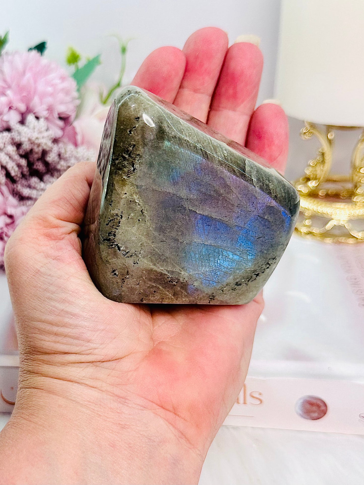 Beautiful Labradorite Polished Freeform 317grams with Blue & Purple Flash