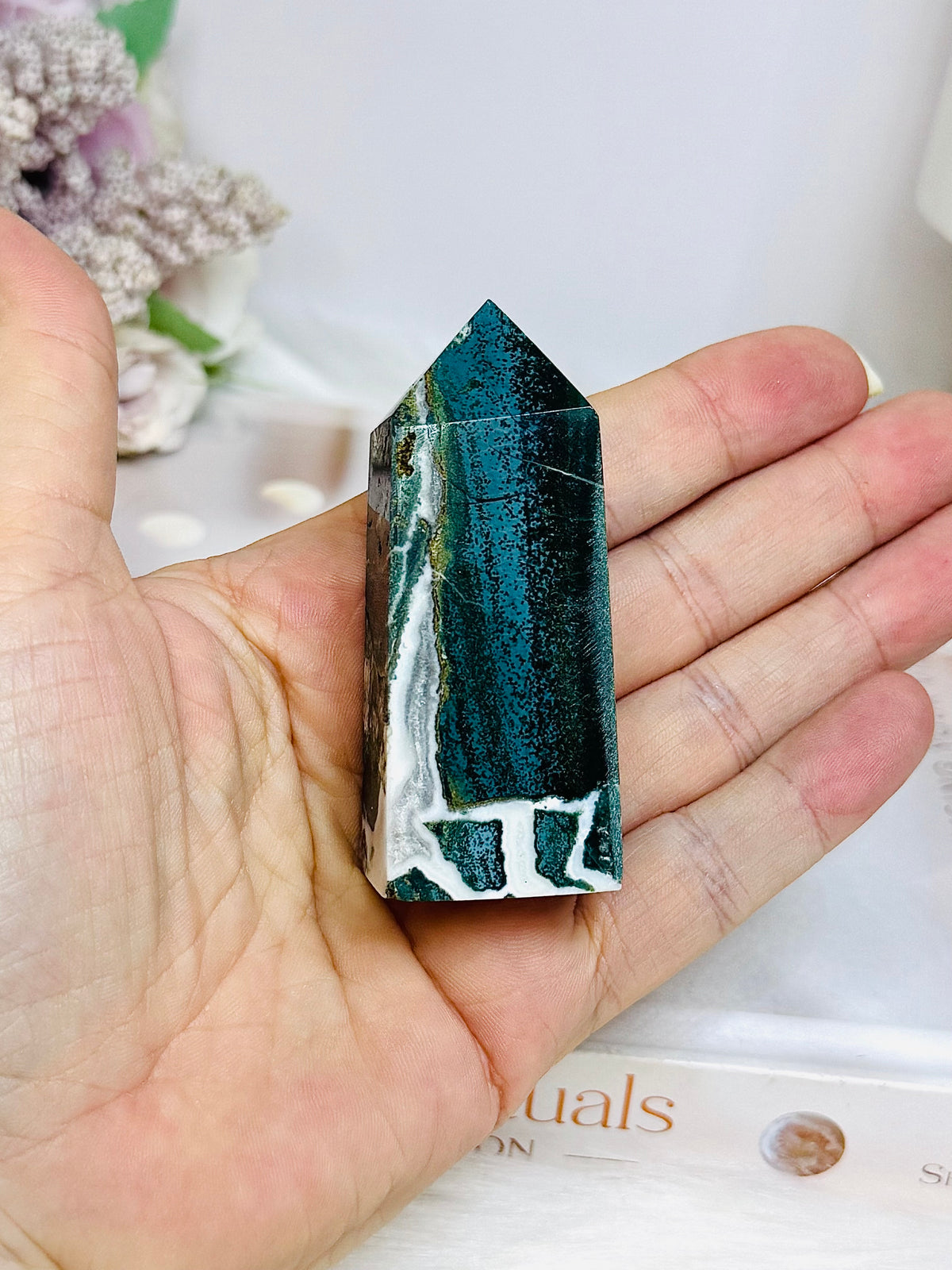 Green Unicorn Jasper Tower 7cm
