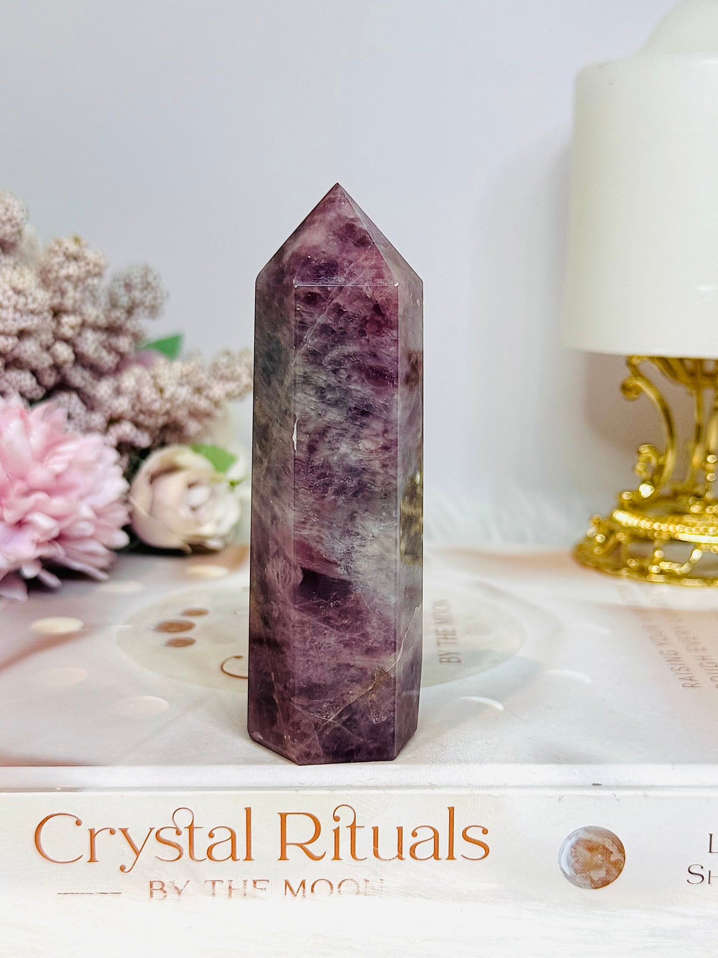 Lavender Rose Quartz Tower 10cm