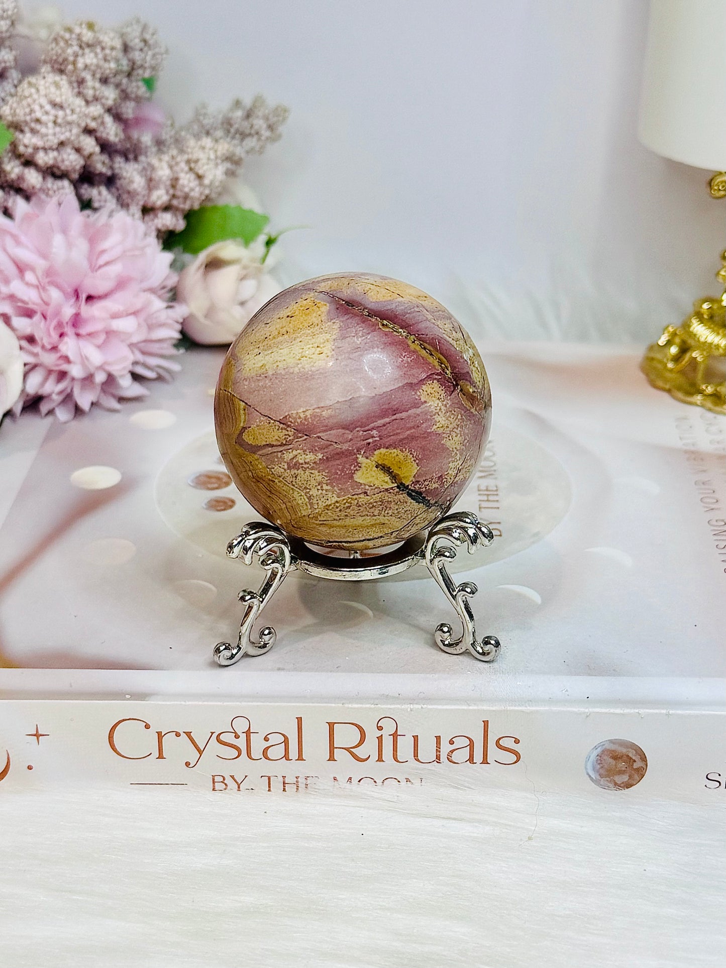 Indonesian Polychrome Agate Sphere on Stand 187g
