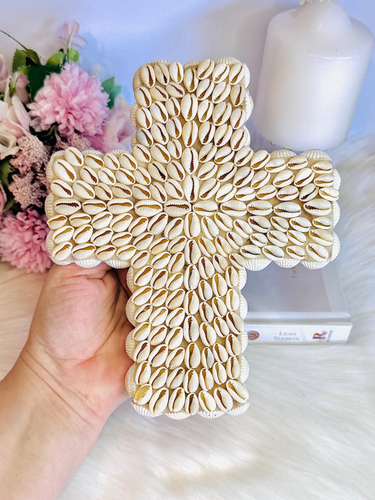 Coastal Decor 20cm Natural Shell Cross