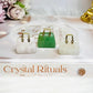 Set of 3 Carved Handbags ~ Rose Quartz, Clear Quartz & Aventurine