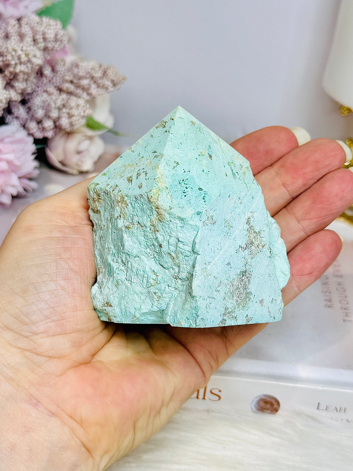 A Rare Stone ~ Chunky Natural Inca Turquoise Carved Freeform | Tower 7.5cm 255g