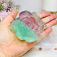 Large Watermelon Fluorite Carved Flower | Rose 10cm