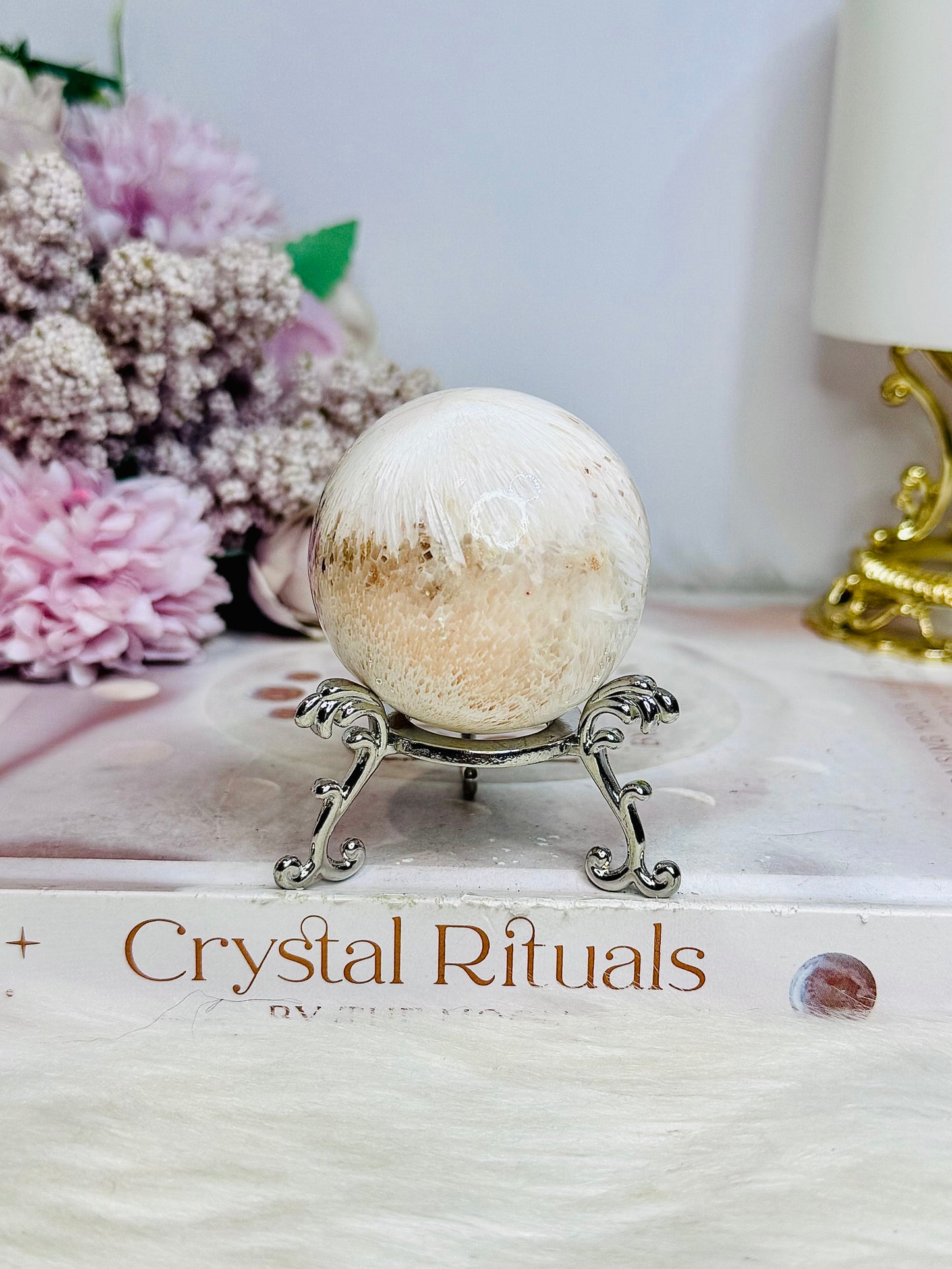 Scolecite Sphere on Stand 115g