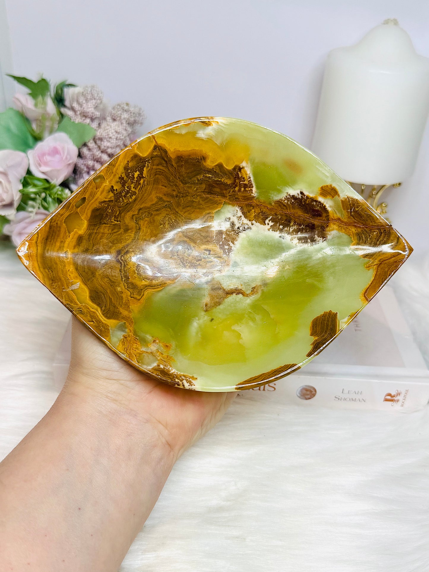 Large Green Onyx Bowl 18cm 487g