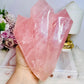 Huge High Grade Rose Quartz Carved Triple Tower on Stand 1.2KG 19cm