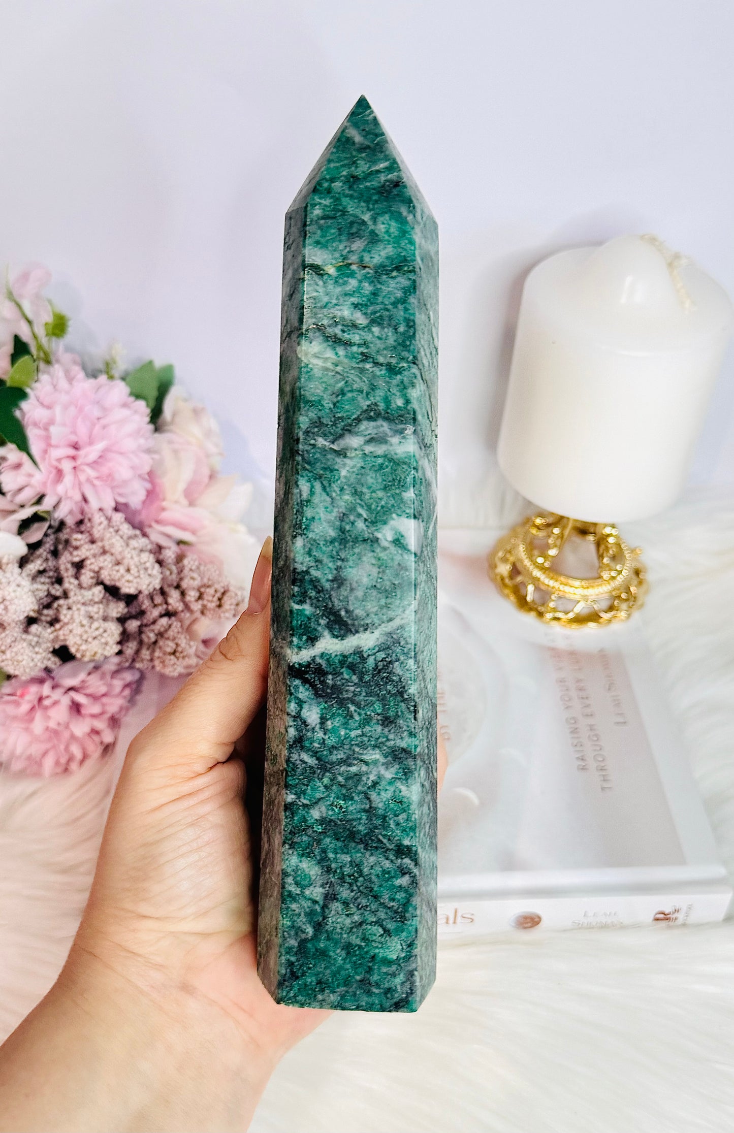 Large Chunky Natural Emerald Tower 22cm 676grams