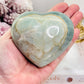 Puffy Large Natural Green Moonstone Carved Heart 423grams